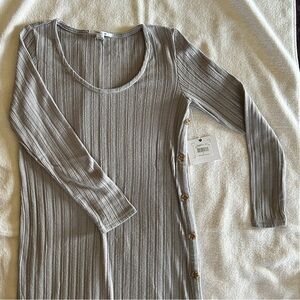 NWT O’Neill Gray Ribbed Midi Sweater Dress